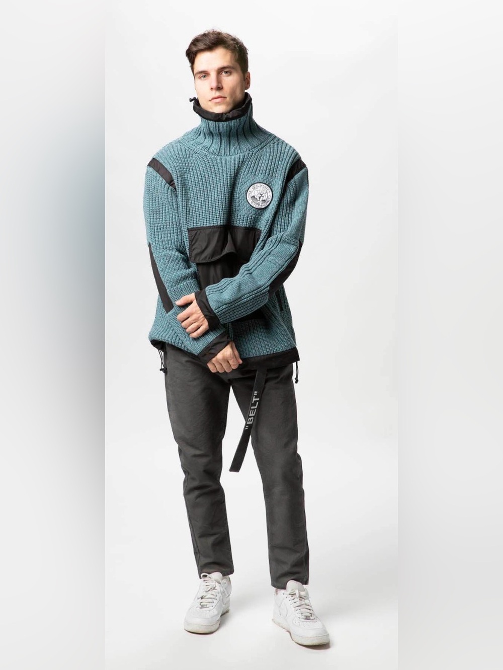 OFF-WHITE 2013 Virgil Abloh Duality Knit Anorak Size Medium- Blue